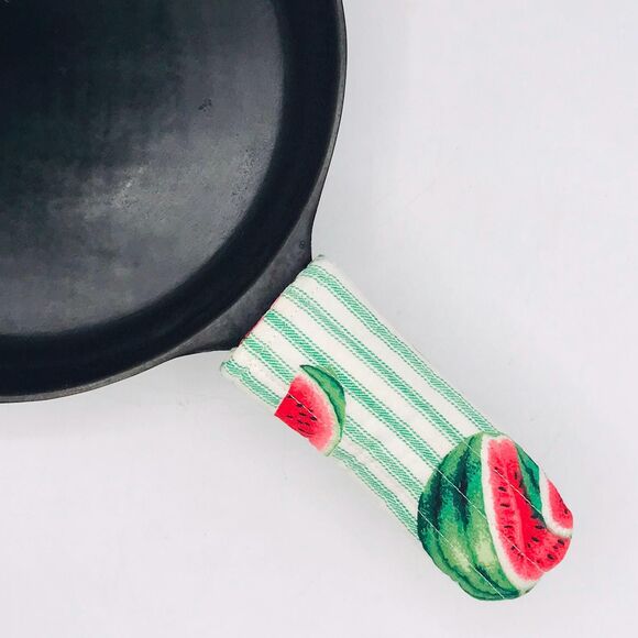 Cast Iron Pan Handle Covers Cotton Vintage Watermelon Stocking Stuffer Gift Idea - Picture 1 of 2